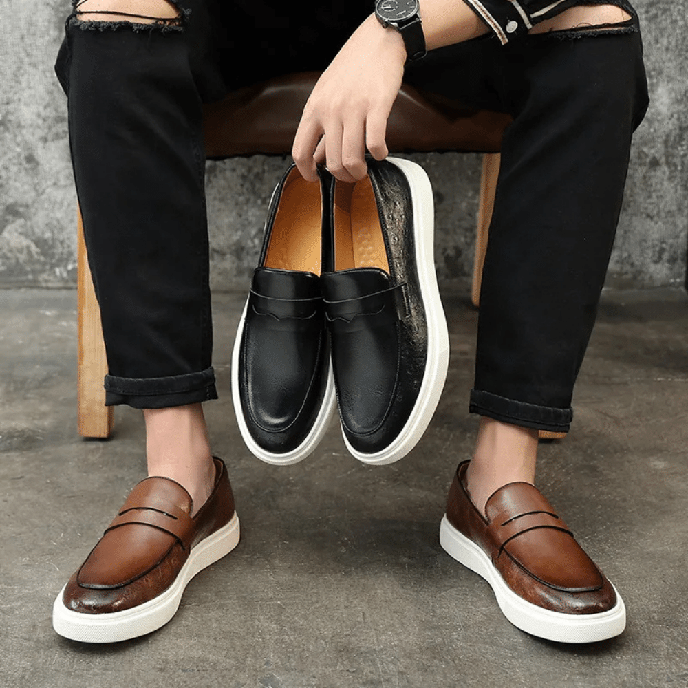 Leather Moccasin Slip-On for Men by Lennard